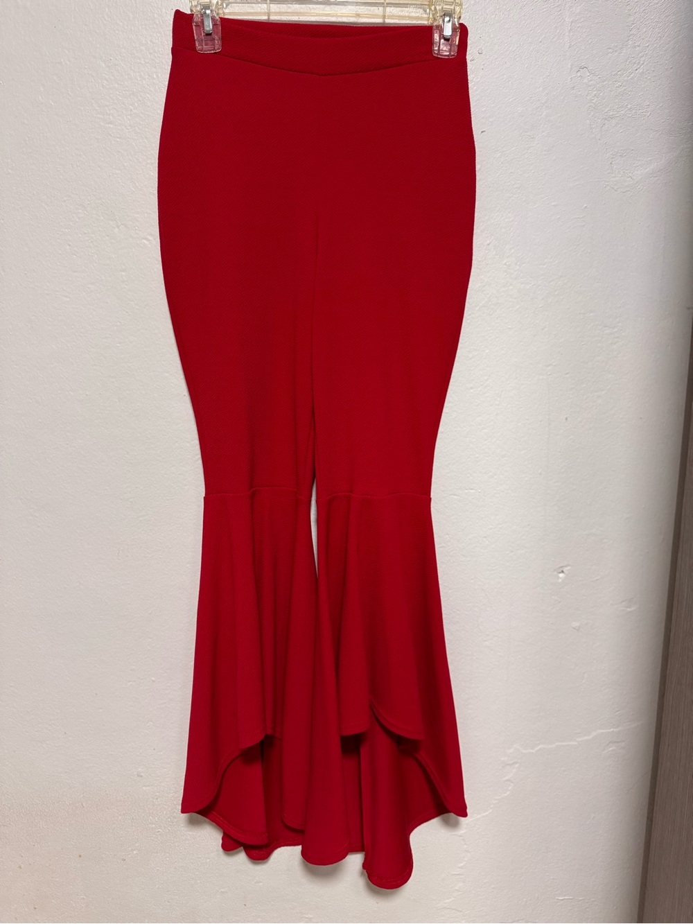 Red Flared Hem Women's Pants- SELENA PANTS ((USED ONCE))